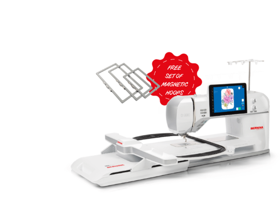 Picture of Bernina B990 Sewing & Embroidery Machine - Free Set of New Magnetic Hoops - Large, Medium and Border